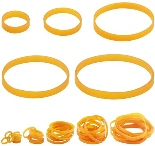 XRXYMQ 120 Stück Gummibänder 5 Größen Haushaltsgummi Breiter und Dicke Gummiringe Breit natürlichem Kautschuk Gummiringe für Büro Zuhause Haus Camping Survival Schulbedarf -2.5/4/5/6/7.5cm