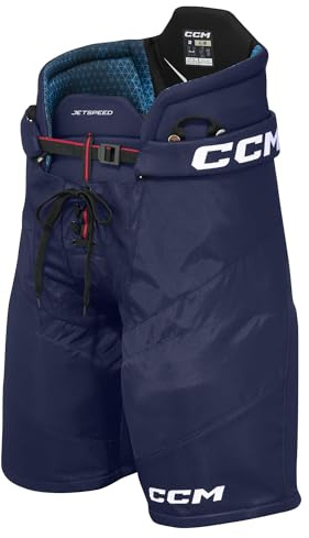 CCM JetSpeed ​​Junior Eishockey Hockeyhose (DE/NL/SE/PL, Alphanumerisch, M, Regular, Regular, Navy)