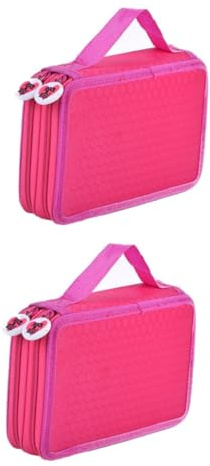 Angoily 2 Stück Multifunktionale Fächer Stiftemappe Rosé Großer Füllhalter Organizer für Buntstifte Aquarellstifte und Gelstifte Kompakte Aufbewahrung für Unterwegs und Schule
