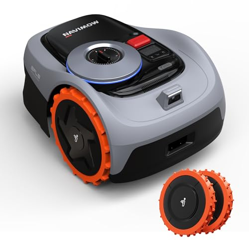 Segway Navimow i105E - Kit con Ruote Fuoristrada, Robot Tagliaerba Senza Filo Perimetrale, RTK+Vision con Pianificazione Percorso, Auto-Mappatura, Evita Ostacoli Automaticamente