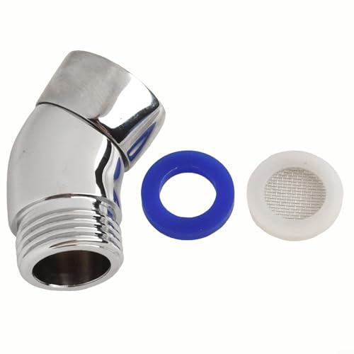 Gomito per soffione doccia e braccio, connettore in ottone G1/2 con angolo di 135 gradi, raccordo cromato resistente alla corrosione per un flusso d'acqua flessibile