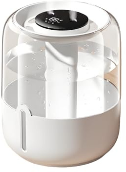 5L Luftbefeuchter für Schlafzimmer Großraum Raumbefeuchter mit 3 Vernebelungsmodi • Ultra-Leise (23dB) • Automatische Abschaltung • Digitale Anzeige • Nachtlicht (A)