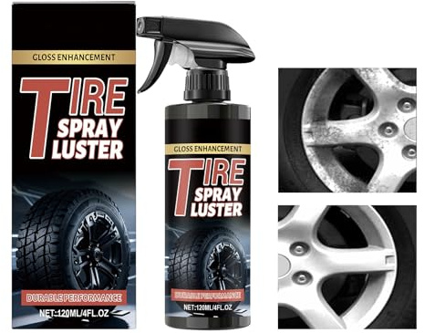 Spray de brillance pour pneus - Rafraîchisseur de jantes, nettoyant pour roues brillantes - Solution de détail haute brillance - Amélioration du caoutchouc pour véhicules, traitement d'entretien de
