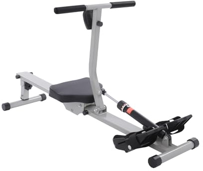 Rudergerät für Zuhause, Rudermaschine Heimtrainer mit 12 Stufen Widerstand, Klappbar Ruder-Trainingsgerät, Ultraleise Rudergerät für Komfortabler Sitz, Trainiert Ganzkörper, Bauch, Rücken, LED-Anzeige