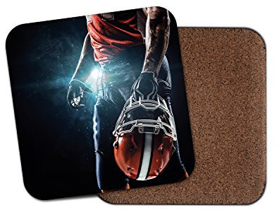 destinationvinyl American Football Player Getränke Untersetzer mit Unterseite aus Kork – NFL Brother Dad # 8207