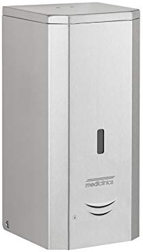 Mediclinics Seifenspender 1000 ml automatisch aus Edelstahl für Flüssigseife, Alkohol-Gel, Lotionen oder Cremes, Farbe:Edelstahl