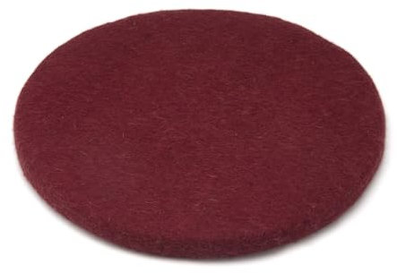 feelz Sitzkissen rund Filz Verschiedene rot-, gelb- und orangetöne 100% Wolle 35 cm Höhe 2-3 cm Handarbeit (weinrot)
