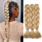 Silk-co Braids Extensions 60cm Kunsthaar zum Einflechten, 3 Stücke Braids Haare, Crochet Hair Für Jumbo Braids Box Braid Twist Zopf Haarverlängerung Blond