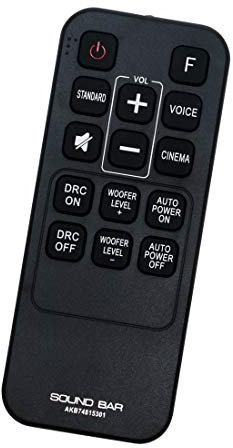 ALLIMITY AKB74815301 Remplacement de la télécommande pour LG Soundbar LAS465B LAC553B LAS454B S55A3-D LAS160B LAS260B LAS453 SH3K SPH4B-W LAS260B LAS453B