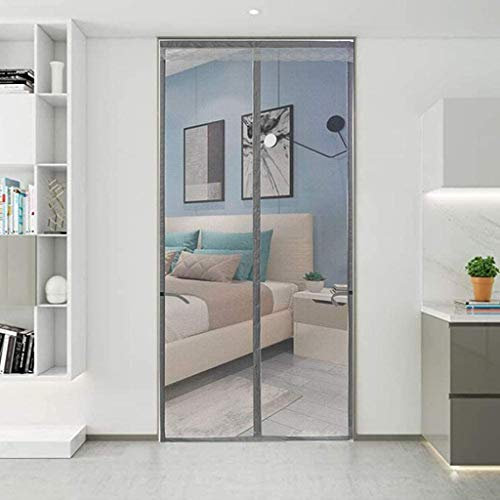 XXYANZI Moustiquaire AimantéE Porte 140x210cm, Baie VitréE Store Moustiquaire Montage Facile, pour Porte De Balcon/Coulissante. - Gris
