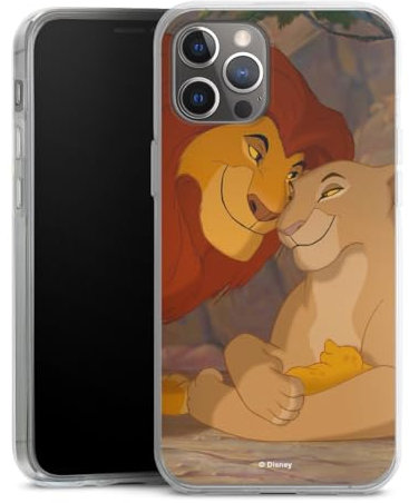 Custodia di silicone compatibile con Apple iPhone 12 Pro Max Custodia trasparente Cover per smartphone trasparente Il re leone Disney Amore