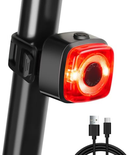 Libershine LED Fahrradrücklicht, Wiederaufladbar, StVZO Zugelassen, Wasserdicht, für Rennrad MTB Bike