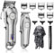 SUPRENT® Cortapelos Profesional para hombres, Recargable USB Maquina Cortar Pelo y combo de recortadora de cuchillas en T Zero Gap, Cortapelos inalámbrico Cortador barba de Pelo peluqueros kit (Plata）