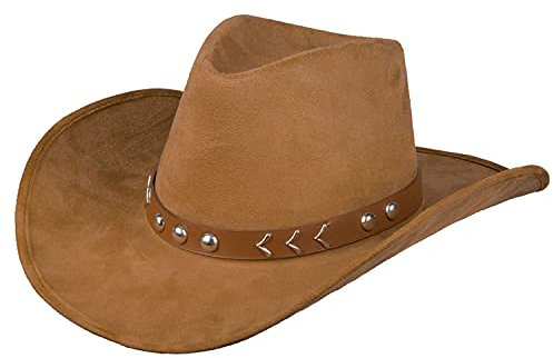 PAPSTAR NEU Hut Cowboy Nebraska, braun, Wildleder-Look, Einheitsgröße