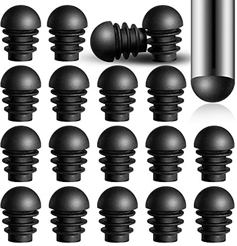 24 Pieces Round End Plugs Plastic Tube Inserts Chair Leg End Caps Tube Domed Inserts End Caps Stoppers Plastic Plug Protectors for Chairs Table Legs (1.6 x 2.1 cm)