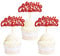 Unimall Global 36 Stück Frohe Weihnachten Cupcake Topper Weihnachtskuchen Dekor Picks für Frohe Weihnachtsfeier Heiligabend Party Kuchendeckel Weihnachten Thema Party Dekoration Zubehör