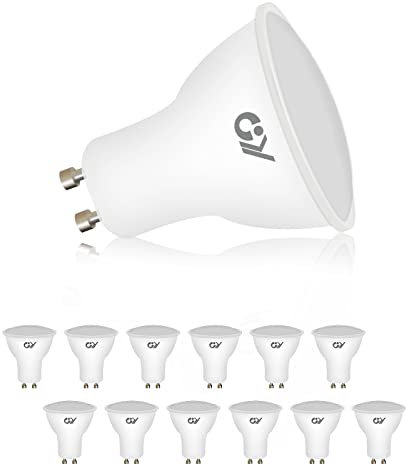 GY 12-er Pack GU10 LED leuchtmittel, 6W (entspricht 60-W-Glühbirne) 450 Lumen, 6500 Kelvin Kaltweiß, 120° Abstrahlwinkel Reflektor lampe, Weiches und gleichmäßiges Licht, Nicht dimmbar…
