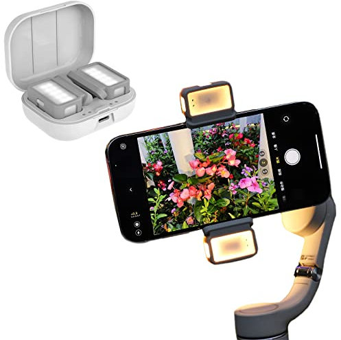 MotuTech 2 Pieces Portable Lighting Soft Light for DJI Om 5 Om 4 SE Vlog Light Camera Photo Video Selfie Dimmable 3000K-6500K Rechargeable