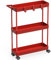 SimpleHouseware Küchenwagen mit 3 Ebenen, schmale/super schmale Regale mit Griff, 66,5 cm Höhe/14 cm Breite für schmale Stellen, Rot