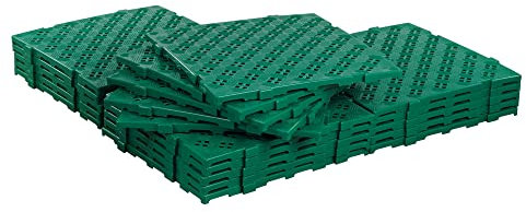 20 Stück Kunststoff Bodenrost Bodenplatte für Sauna/Garten/Poolbereich 500 x 500 x 25 mm Grün