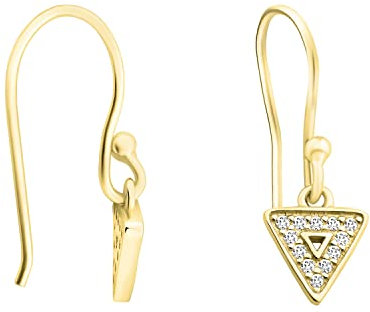 SOFIA MILANI - Damen Ohrringe 925 Silber - vergoldet/golden & mit Zirkonia Steinen - Dreieck Ohrhänger - E1537
