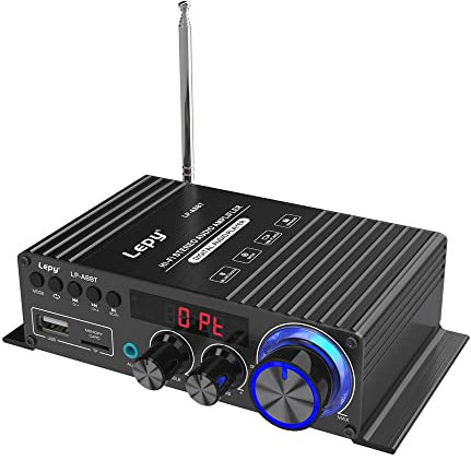 Fasizi LP-A8BT - Amplificador de potencia de decodificación coaxial FM, USB, SD, reproductor de música sin pérdidas, 2 x 30 W, amplificador de alta potencia 5.0, Bluetooth con fuente de alimentación