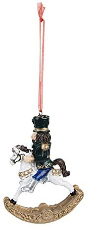 Clayre & Eef Weihnachtsanhänger Nussknacker 10 cm Grün Kunststoff Weihnachtskugel