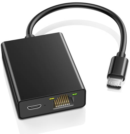 ZEXMTE Adaptador Ethernet para Fire TV Stick, adaptador micro USB a Ethernet RJ45, Firestick Ethernet compatible con Fire TV Stick 2/3/4K/4K Max, Chromecast Ultra