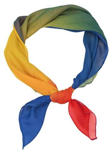 FAIRYGATE Satin Bandana Women Scarf Neck Head Hair Square Scarves Neckerchief Headwear Fashion Paisley Bandanas Red, Yellow and Blue