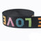 Yalulu 10 Yards Polypropylen Gurtband, 25mm LOVE Jacquard Nylon Gurtband, Gurtband aus Polypropylen DIY Tasche Schultergurt Kleidungsdekor Nähzubehör (Mehrfarbig)