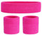 CCHAMP Hot Pink Stirnband Schweißbänder und Armbänder Set, 80er Kostüm für Damen Neon Kleidung 80er Accessoires, 1980er Kostüme Outfits für Mädchen, Accessoire Vokuhila Kostüm Retro neon 90er Outfit