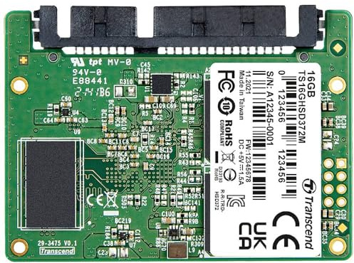 Transcend HSD372M 16GB Interne Half-Slim SSD Industrie SATA III Industrial TS16GHSD372M