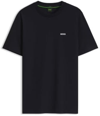 BOSS Mens Tee Stretch-Cotton Regular-fit T-Shirt with Contrast Logo