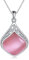 YAFEINI Tropfen Kette Sterling Silber Vintage filigrane Naturstein Tropfen Anhänger Halskette Schmuck Geschenke für Damen Mädchen (Rosa Opal Tropfen Kette)