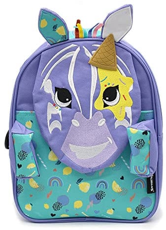 LES DÉGLINGOS Unisex Kleiner, 32 cm, Kiprokos le Zebra Rucksack, violett
