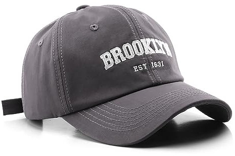 VPTMRP Brooklyn Cap Atmungsaktive Baumwolle Baseball Cap für Damen und Herren, GRAU, M-L