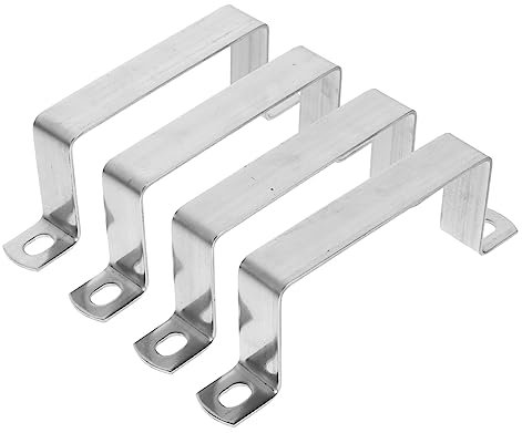 SOLUSTRE 4 Stück Schnalle Aus Vierkantrohr Rohraufhänger Rohrklemmenwerkzeuge U-klammer Schlauchschelle Cliphalter U-halterungsklemme Klemmbügel Rohrschelle Rostfreier Stahl Rohrgestell