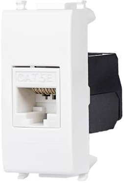 FANTON 23700-39 Presa dati RJ45 UTP 180° cat.5e crimpaggio senza utensile con adattatore per placche e supporti VIMAR PLANA