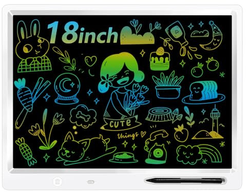 surekuo LCD Schreibtafel Kinder, 18 Zoll LCD Schreibtafel, Mit 2 Stiften und Verstellbarem Ständer, Ist EIN Pädagogisches Lernspielzeug für Kinder von 3-12 Jahren