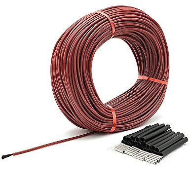 Cavo di riscaldamento 12K,HUIOP φ3mm 12K 33Ω Filo riscaldante in fibra di carbonio 200 ℃ Cavo riscaldante a pavimento caldo in gomma siliconica ad alta temperatura per infrarossi