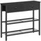 HOOBRO Console Table, Slim Console Table with 2 Non-woven Drawers, Hallway Table with Storage, Slim Sofa Table for Small Spaces, Living Room, Black EBB72XG01