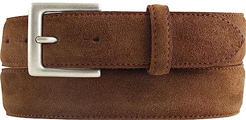 BELTINGER Gürtel aus Veloursleder 3,5 cm | Velour-Ledergürtel für Herren 35mm | Wildleder-Gürtel mit antik-silber Gürtelschließe