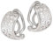 CLEVER SCHMUCK Silberne Ohrclips Creolen Ø 14 mm mit Blume des Lebens teils offen gemustert Sterling Silber 925 für Damen im Etui weiß