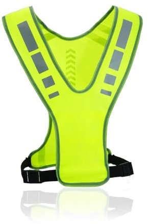 RUNQIN Reflektorweste, Flexibel Einstellbar Sicherheitsweste Fahrrad, Reflektierende Weste für Damen & Herren, Atmungsaktiv Laufweste Reflektoren Kleidung,Laufen Warnweste für Joggen Wandern Radfahren