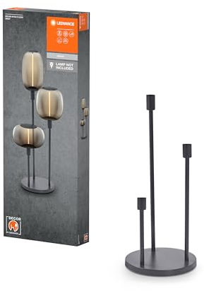Ledvance Dekorative Stehleuchte mit 3x E27-Fassung, drei Ständer (Höhe 36cm, 59cm und 78cm), Dunkelgrau, mit 1.8m Stromkabel, perfekt passende OSRAM 1906 LED Lampe separat erhältlich