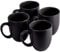 Dinnerware Set - Ceramic Amalfi Kitchen Dinner Sets (Black, 4 Piece Mug Set)