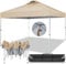 COBIZI Pavillon 3x3 Wasserdicht Stabil Winterfest mit Entlüftung,UV-Schutz 50+ Faltbarer Popup Pavillon,Höhenverstellbar Partyzelt für Strand, Gartenparty, Camping,Khaki