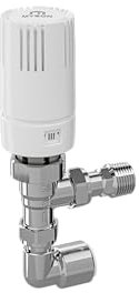 MYSON TRV2 Radiator Valve 10mm Angled Chrome Pushfit 90 Degree Elbow
