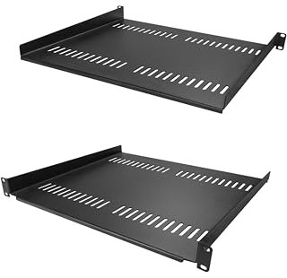 StarTech.com Paquete de 2 - Bandejas 1U Ventiladas para Rack - Estante Cantilever - Acero - 20kg - 40cm/16 de Profundidad