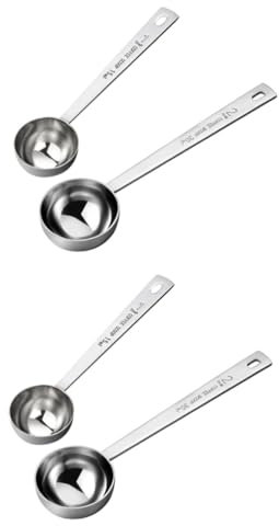 Cabilock 4 Pz Set Di Cucchiaini Da Caffè Misurazione Del Caffè Strumento Misurino Misurare Cucchiaini Dosatori Misurino 30ml Paletta Da Forno Acciaio Inossidabile Cucchiaio Di Grammo Farina
